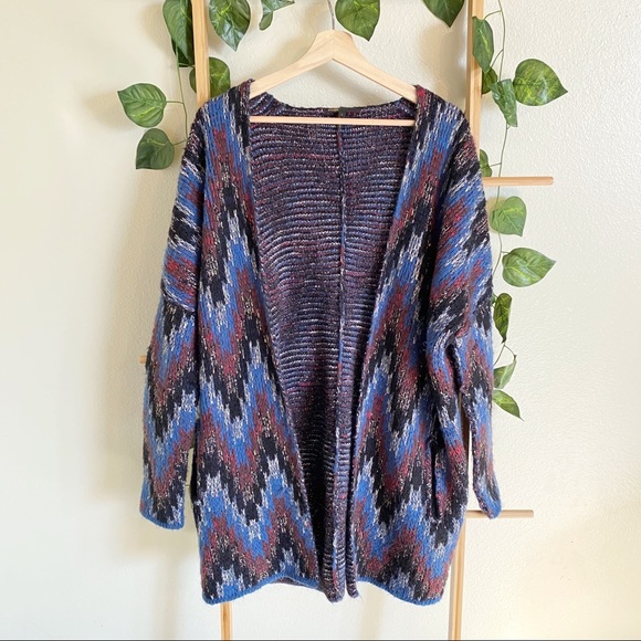 MAJE knitwear intarsia-knit zig zag cardigan coat - Picture 3 of 11
